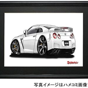 【SQWHEEL】日産GT-R（白・後ろ）のイラスト S0046W