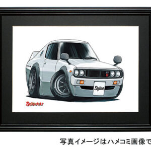 【SQWHEEL】ケンメリ・スカイライン(2Dr・銀)イラスト S0002S