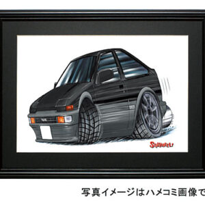 【SQWHEEL】８６トレノ（3Dr・黒/銀）のイラスト S0004B