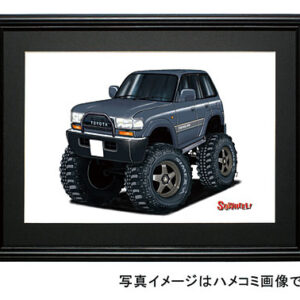 【SQWHEEL】ランクル８０（紺色）のイラスト S0006DB