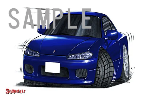 【SQWHEEL】Ｓ１５シルビア（青）のイラスト S0008B - 画像 (2)