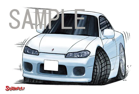 【SQWHEEL】Ｓ１５シルビア（白）のイラスト S0008W - 画像 (2)