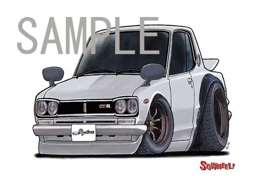 【SQWHEEL】ハコスカGT-R（2Dr・銀）のイラスト S0013S - 画像 (2)