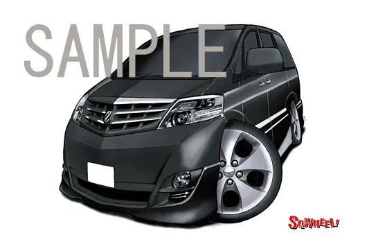 【SQWHEEL】アルファード（初代・黒）のイラスト S0015B - 画像 (2)
