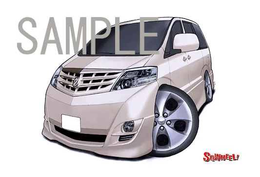 【SQWHEEL】アルファード（初代・白）のイラスト S0015W - 画像 (2)