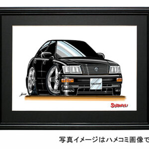 【SQWHEEL】セルシオ(20前期・黒)のイラスト S0016B