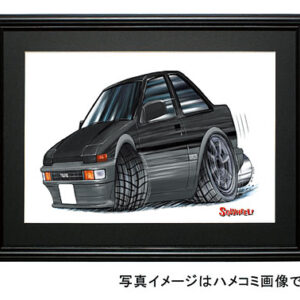 【SQWHEEL】８６トレノ（2Dr・黒/銀）のイラスト S0024B