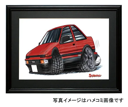 【SQWHEEL】８６トレノ（2Dr・赤/黒）のイラスト S0004R