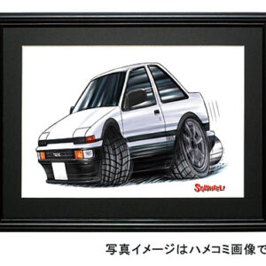 【SQWHEEL】８６トレノ（2Dr・白/黒）のイラスト S0024W