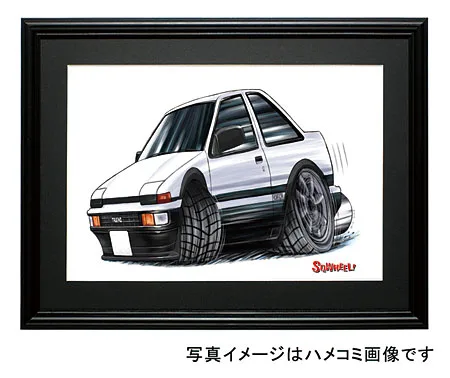 【SQWHEEL】８６トレノ（2Dr・白/黒）のイラスト S0024W