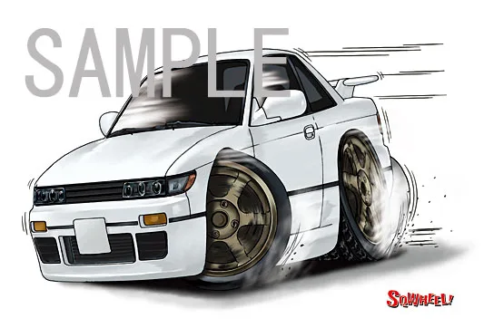 【SQWHEEL】S13 シルビア（白）のイラスト S0028W - 画像 (3)