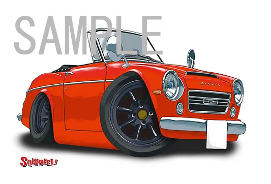 【SQWHEEL】フェアレディ2000（SR・赤）のイラスト S0036R - 画像 (2)