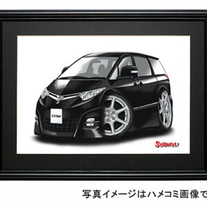 【SQWHEEL】エスティマ(3代目・黒)のイラスト S0037B