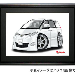 【SQWHEEL】エスティマ(3代目・白)のイラスト S0037W