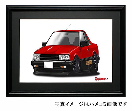 【SQWHEEL】R30スカイライン（前期・赤/黒）のイラスト S0041R