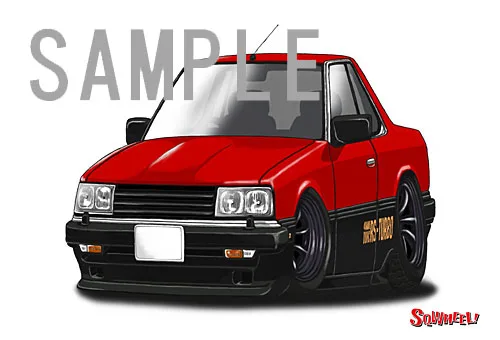 【SQWHEEL】R30スカイライン（前期・赤/黒）のイラスト S0041R - 画像 (2)
