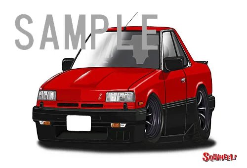 【SQWHEEL】R30スカイライン(鉄仮面・赤/黒)のイラスト S0044R - 画像 (2)