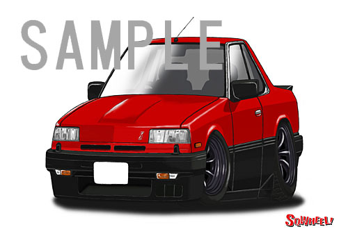 【SQWHEEL】R30スカイライン(鉄仮面・赤/黒)のイラスト S0044R - 画像 (2)