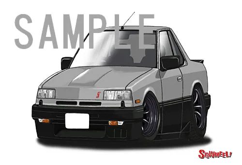 【SQWHEEL】R30スカイライン(鉄仮面・銀/黒)のイラスト S0044S - 画像 (2)
