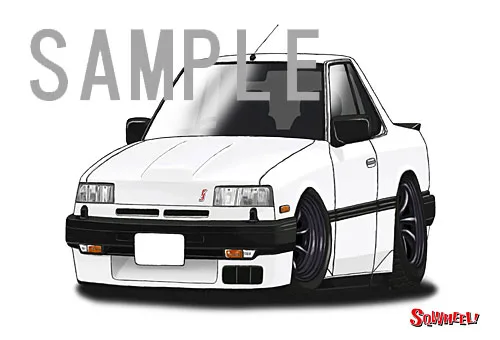 【SQWHEEL】R30スカイライン（鉄仮面・白）のイラスト S0044W - 画像 (2)