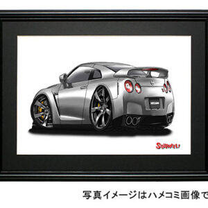 【SQWHEEL】日産GT-R（銀・後ろ）のイラスト S0046S