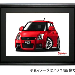 【SQWHEEL】スイフト・スポーツ（2代目・赤）のイラスト S0074R