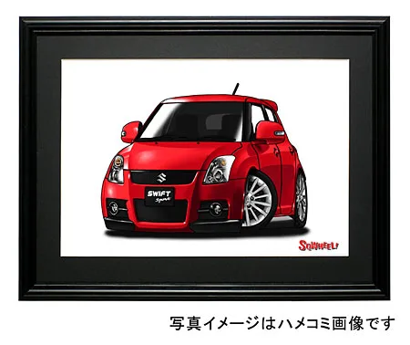 【SQWHEEL】スイフト・スポーツ（2代目・赤）のイラスト S0074R