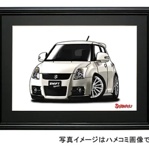 【SQWHEEL】スイフト・スポーツ（2代目・白）のイラスト Y0074W
