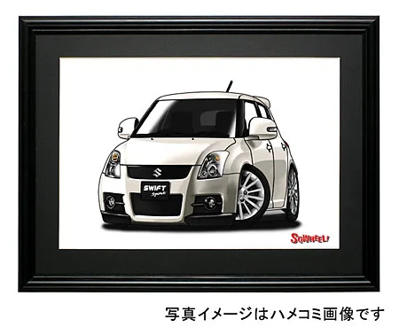 【SQWHEEL】スイフト・スポーツ（2代目・白）のイラスト Y0074W