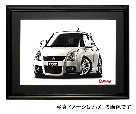 【SQWHEEL】スイフト・スポーツ(2代目・白)のイラスト Y0074W