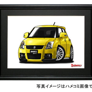 【SQWHEEL】スイフト・スポーツ(2代目・黄)のイラスト S0074Y