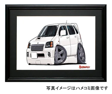 【SQWHEEL】２代目ワゴンＲ・ＲＲ（白）のイラスト S0007W