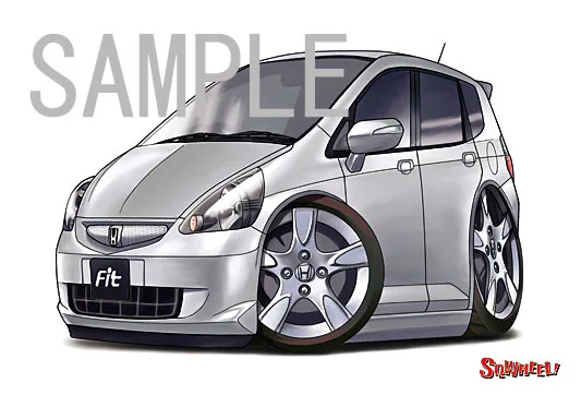 【SQWHEEL】FIT フィット（初代 銀）のイラスト S0021S - 画像 (2)
