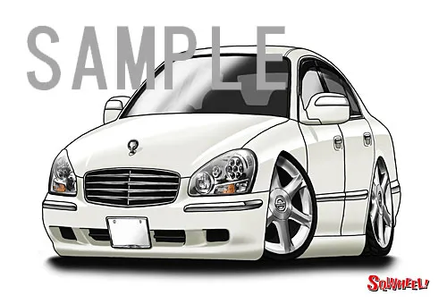 【SQWHEEL】シーマ（50・白）イラスト S0077W - 画像 (2)
