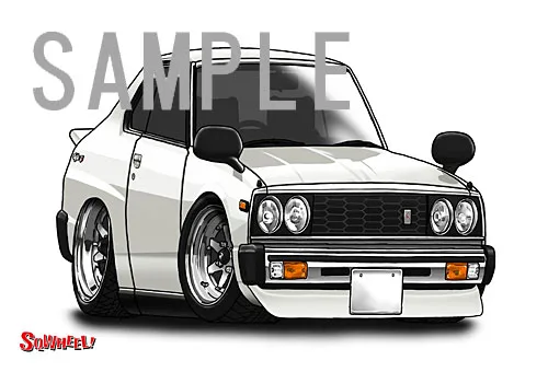 【SQWHEEL】スカイライン・ジャパン (前期・白) イラスト S0083W - 画像 (2)