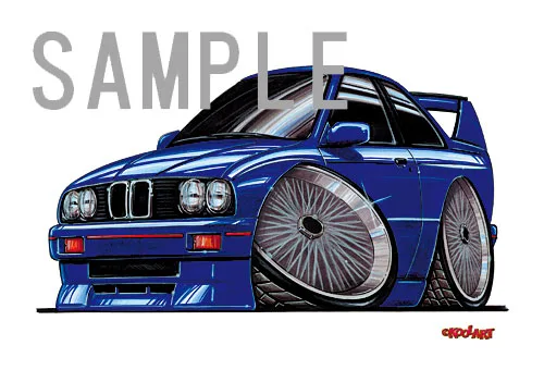 【KOOLART】BMW E30 M3（青・前）のイラスト P0037 - 画像 (2)
