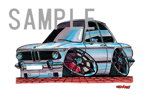 【KOOLART】BMW 2002(白)のイラスト P0078 - 画像 (3)