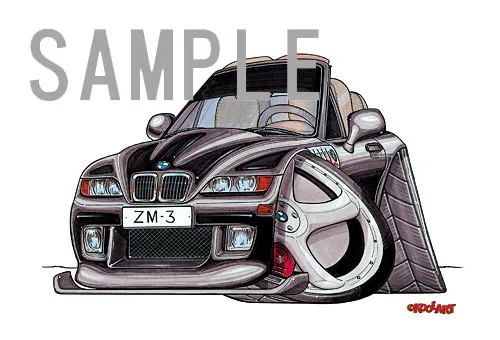 【KOOLART】BMW Z3（黒・前）のイラスト P0359 - 画像 (3)