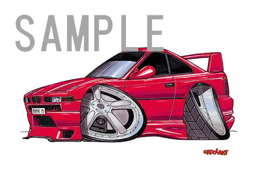 【KOOLART】BMW E31 8シリーズ（赤）のイラスト P0391 - 画像 (2)