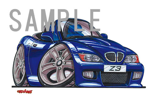 【KOOLART】BMW Z3(青・右向)のイラスト P0575 - 画像 (2)