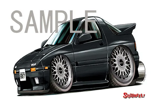 【SQWHEEL】RX-7・FC（黒）のイラスト S0003B - 画像 (3)