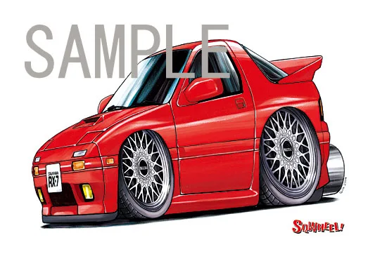【SQWHEEL】RX-7・FC（赤）のイラスト S0003R - 画像 (2)