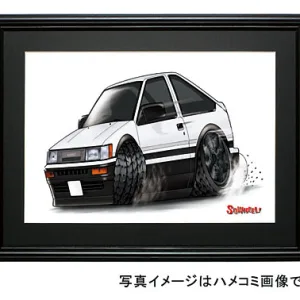 【SQWHEEL】８６レビン（3Dr・白/黒）のイラスト S0025W