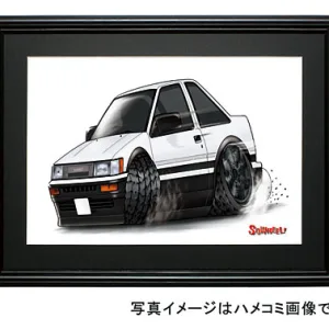 【SQWHEEL】８６レビン（2Dr・白/黒）のイラスト S0026W