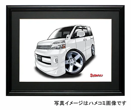 【SQWHEEL】ヴォクシー（初代・白）のイラスト S0032W