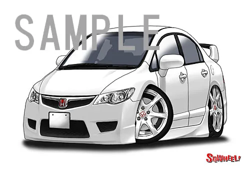 【SQWHEEL】シビック・タイプＲ（FD2・白）のイラスト S0064W - 画像 (2)