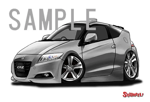 【SQWHEEL】CR-Z（初代・銀）のイラスト S0073S - 画像 (2)