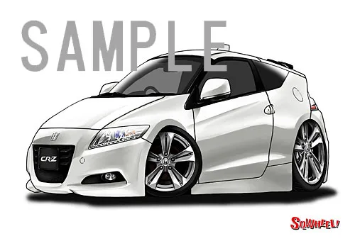 【SQWHEEL】CR-Z（初代・白）のイラスト S0073W - 画像 (2)