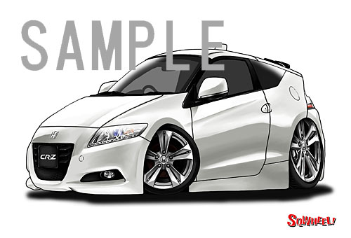 【SQWHEEL】CR-Z(初代・白)のイラスト S0073W - 画像 (2)