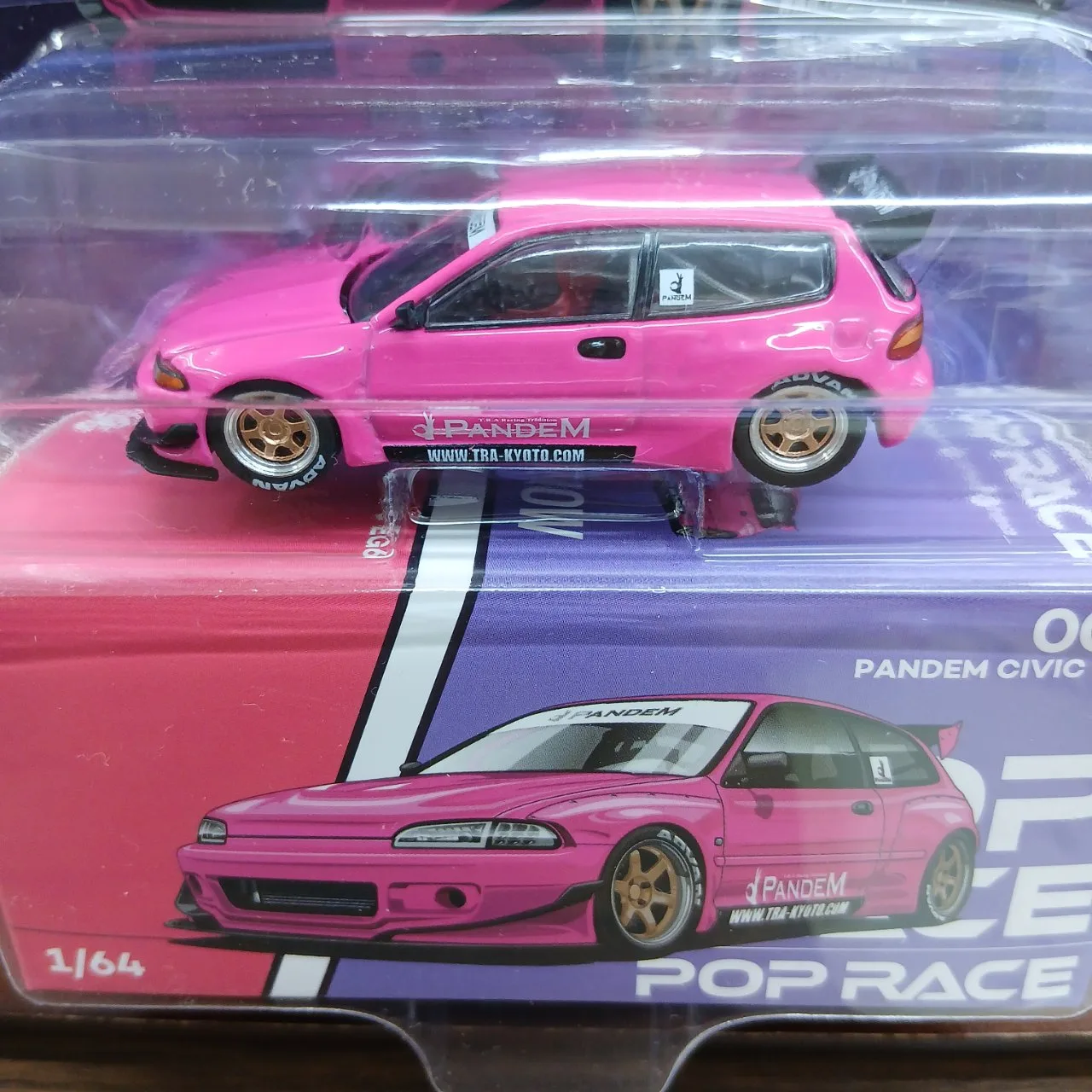 POP RACE x Enigma 1/64 パンデムシビック EG6 - ピンク PRE008 - 画像 (2)